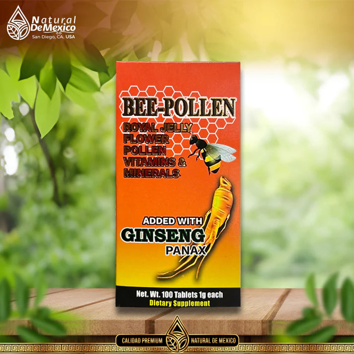 Suplemento Alimenticio Bee Pollen Adicionado con Ginseng Panax 100 Tabletas