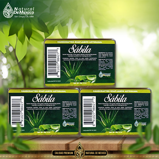 Jabón de Barra Sabila 3 Pack Aloe Vera Bar Soap