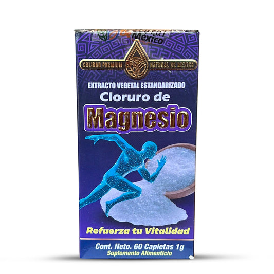 Suplemento Cloruro de Magnesio Extracto Vegetal 60 Caplets