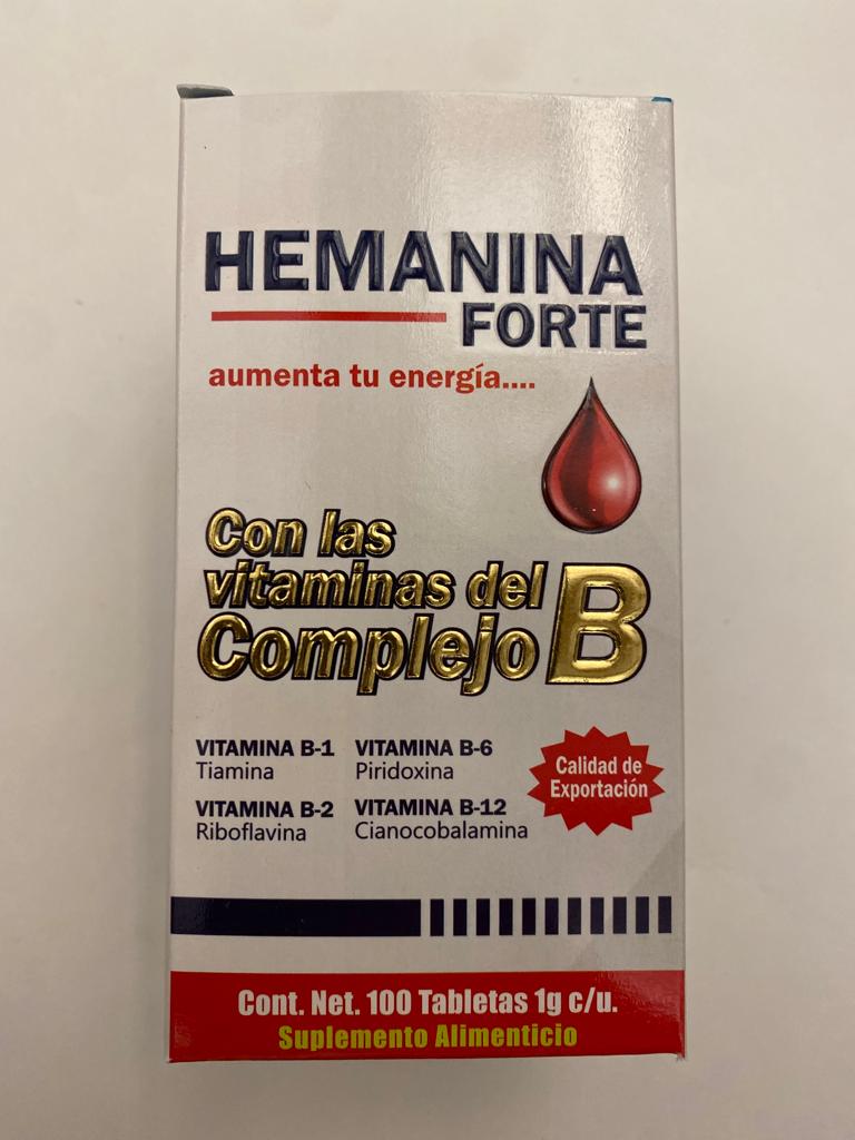 Suplemento Basico Hemania Forte Vitaminas Complejo B 100 Tabletas