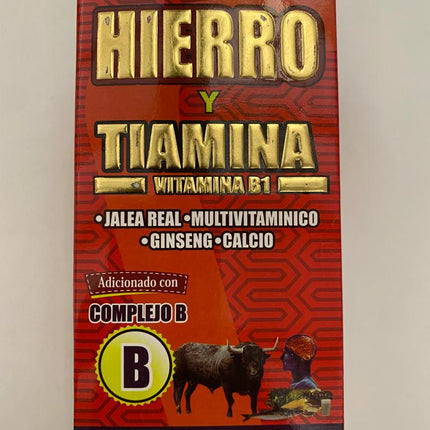 Suplemento Basico Hierro y Tiamina Vitamina B1 100 Tabletas
