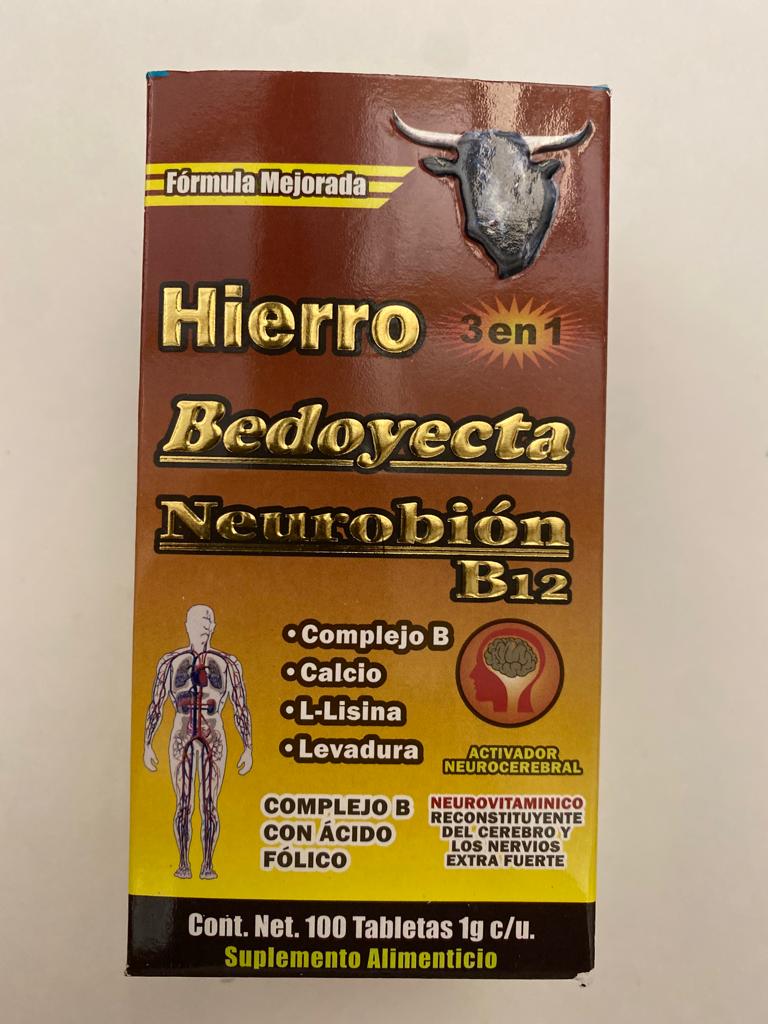 Suplemento Basico Hierro 3 en 1 Bedoyecta Neurobion B12 100 Tabletas