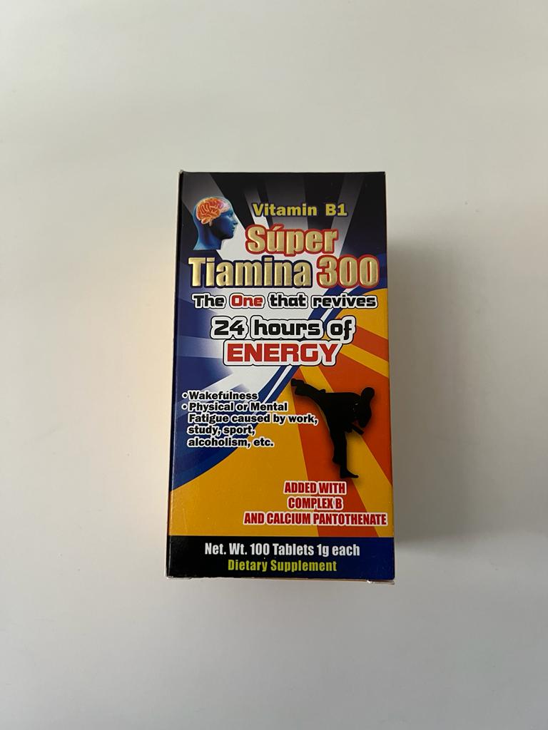 Suplemento Alimenticio Vitamina B1 Super Tiamina 300 La que si reanima 24 horas de energia 100 Tabletas