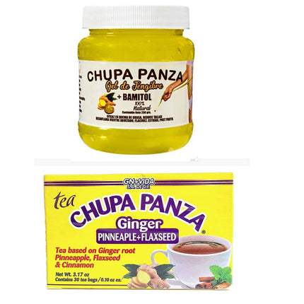 Chupa Panza Tea + Gel Chupa panza de jengibre y bamitol , 30 Day Supply