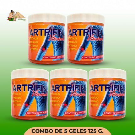 Gel Artrifin Vitaminado 125g. Combo de 5 Piezas