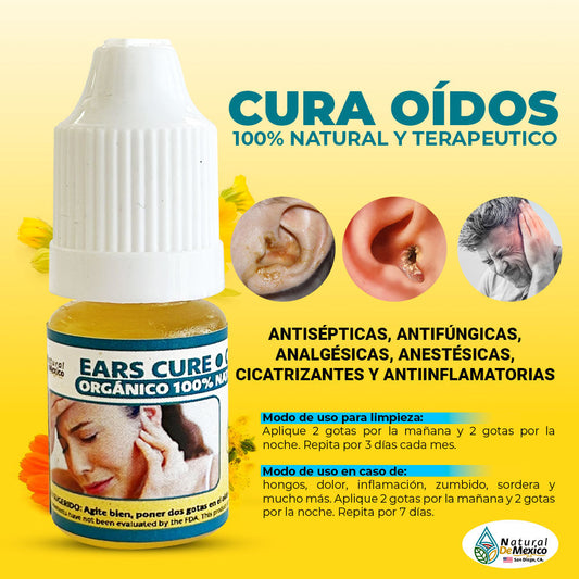 Gotas Cura Oídos Natural de Mexico Cure Ear Drops 100% Natural