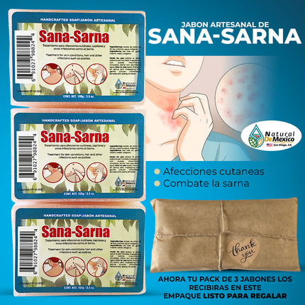 SanaSarna Sana Sarna 3Pack Jabon de Barra Soap Bar