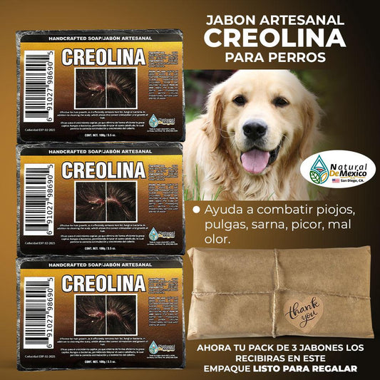 3 Pack Creolina Jabon Barra Creolina Soap for Pets Dogs