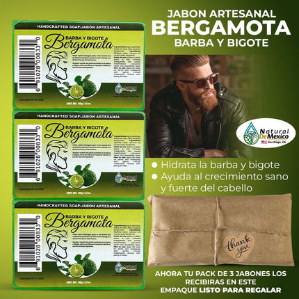 3 Pack Jabon Barra Bergamota Bar Soap