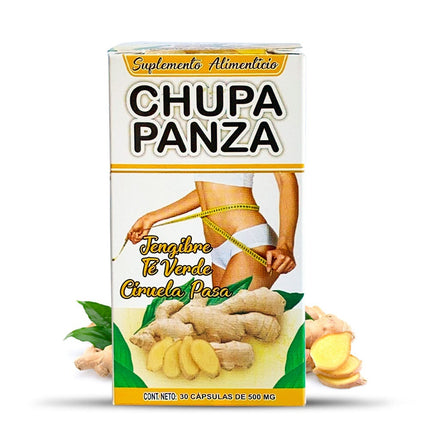 Suplemento Chupa Panza Original Jengibre y Té Verde 30 Cápsulas