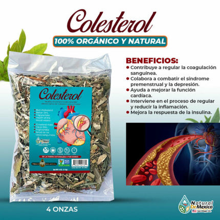 Colesterol Compuesto Herbal/Tea 4 oz-113gr. Baja la Persion, el Colesterol y Triglicéridos